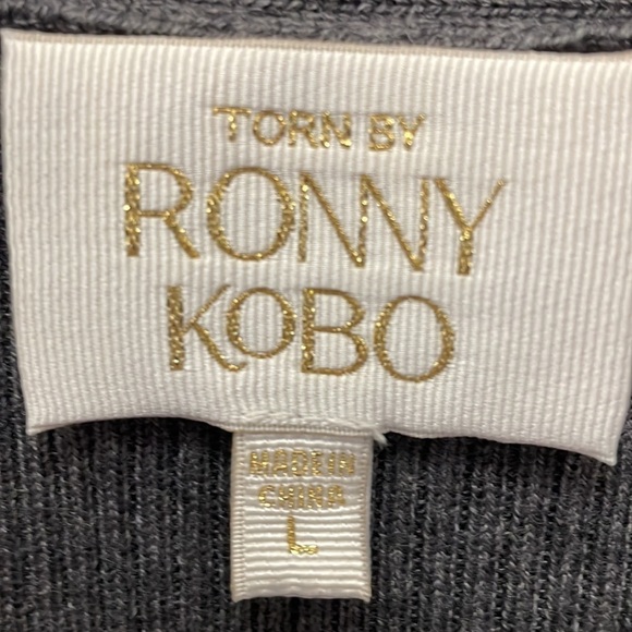 Torn By Ronny Kobo Women's Vianne Button Down Midi Knit Sweater Dress Charcoal L - Picture 7 of 11